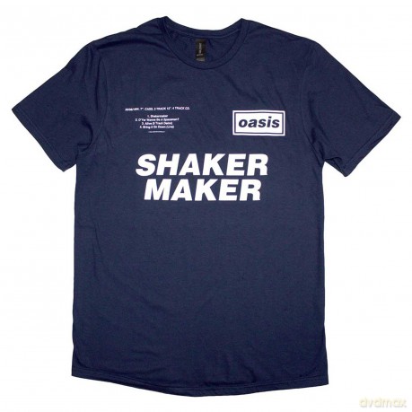 Oasis: Unisex T-Shirt: Shakermaker Tracklisting (Navy Blue) (Small)