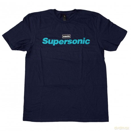 Oasis: Unisex T-Shirt: Supersonic Title Colour (Navy Blue) (Large)