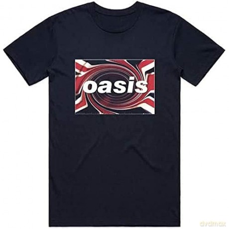 Oasis: Unisex T-Shirt: Union Jack (Navy Blue) (Large)