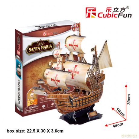 PUZZLE 3D Żaglowiec Santa Maria [PUZZLE]