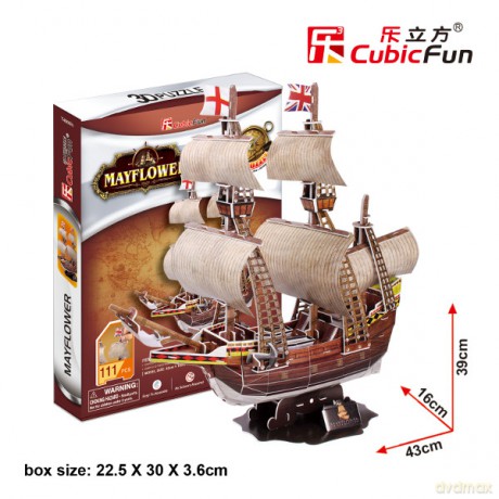 PUZZLE 3D Żaglowiec Mayflower [PUZZLE]
