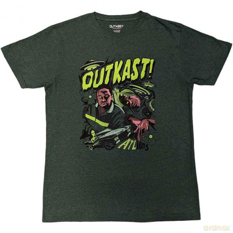 Outkast: Unisex T-Shirt: ATLiens (Green) (X-Large)