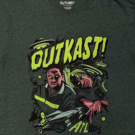 Outkast: Unisex T-Shirt: ATLiens (Green) (X-Large)