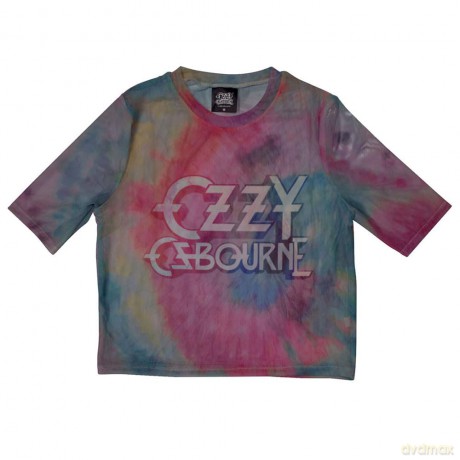 Ozzy Osbourne: Ladies Crop Top: Logo (Light Blue) (Mesh) (X-Small)