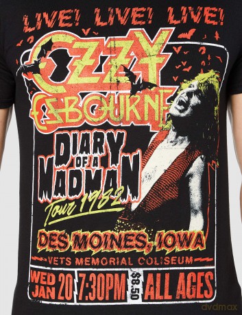 Ozzy Osbourne: Men's Tee: Diary of a Madman Tour (Small)