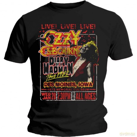 Ozzy Osbourne: Men's Tee: Diary of a Madman Tour (X-Large)