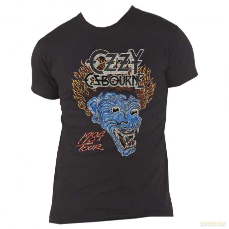 Ozzy Osbourne: Unisex T-Shirt: Bark At The Moon Tour '84 (Black) (Back Print) (Medium)