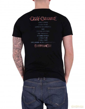Ozzy Osbourne: Unisex T-Shirt: Blizzard of Ozz Track list (Black) (Back Print) (X-Large)
