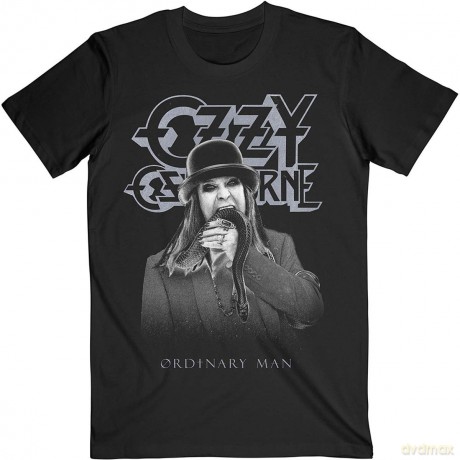 Ozzy Osbourne: Unisex T-Shirt: Ordinary Man Snake Rayograph (Black) (Large)