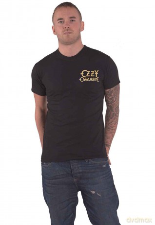 Ozzy Osbourne: Unisex T-Shirt: Patient No. 9 Gold Logo (Black) (Back Print) (Large)