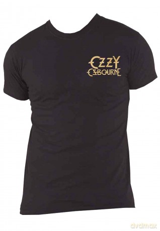 Ozzy Osbourne: Unisex T-Shirt: Patient No. 9 Gold Logo (Black) (Back Print) (Large)