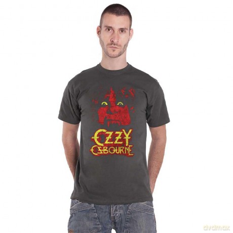 Ozzy Osbourne: Unisex T-Shirt: Yellow Eyes Jumbo (Charcoal Grey) (Large)