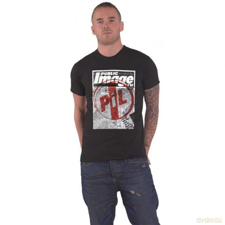 Pil (Public Image Ltd): PIL (Public Image Ltd) Unisex T-Shirt: Poster (Black) (Medium)