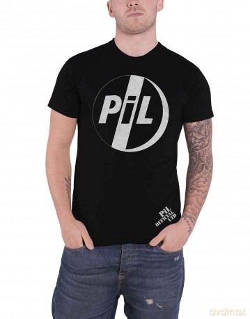 Pil (Public Image Ltd): PIL (Public Image Ltd) Unisex T-Shirt: White Logo (Black) (Medium)
