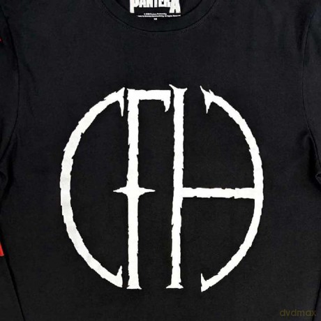 Pantera: Unisex Long Sleeve T-Shirt: Frayed Logo (Black) (Sleeve Print) (Medium)
