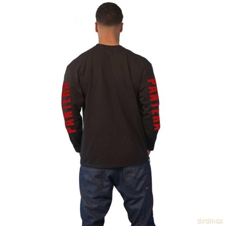 Pantera: Unisex Long Sleeve T-Shirt: Frayed Logo (Black) (Sleeve Print) (Small)