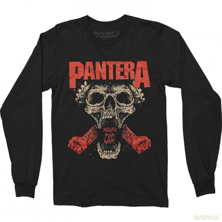 Pantera: Unisex Long Sleeve T-Shirt: Mouth For War (Black) (Back Print) (Small)