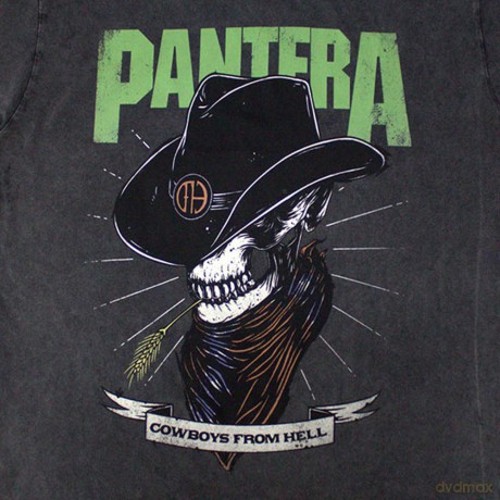 Pantera: Unisex Stone Wash T-Shirt: Skeleton Cowboy (Charcoal Grey) (XX-Large)