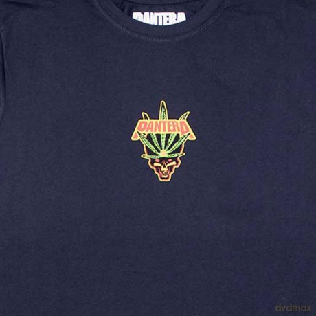 Pantera: Unisex T-Shirt: Mini Leaf Skull (Navy Blue) (Medium)