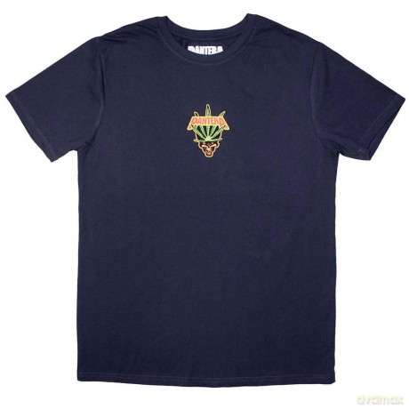 Pantera: Unisex T-Shirt: Mini Leaf Skull (Navy Blue) (Small)