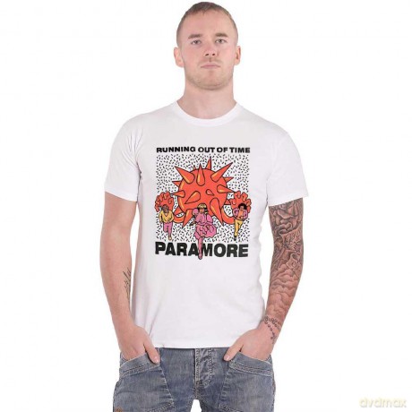 Paramore: Unisex T-Shirt: Running Out Of Time (White) (Large)