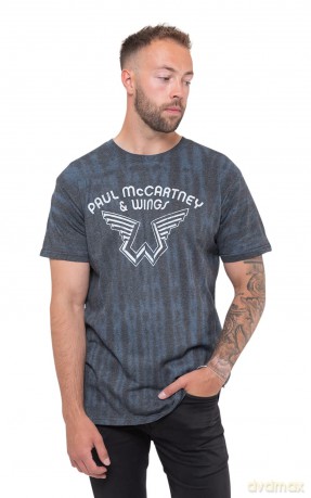 Paul Mccartney: Paul McCartney Unisex T-Shirt: Logo (Blue) (Wash Collection) (Medium)