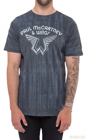 Paul Mccartney: Paul McCartney Unisex T-Shirt: Logo (Blue) (Wash Collection) (Medium)