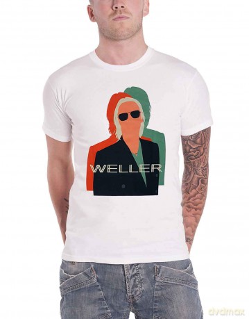 Paul Weller: Unisex T-Shirt: Illustration Offset (White) (Large)