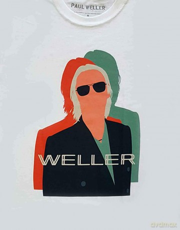 Paul Weller: Unisex T-Shirt: Illustration Offset (White) (Large)