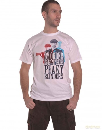 Peaky Blinders: Unisex T-Shirt: 3 Tommys (White) (Large)