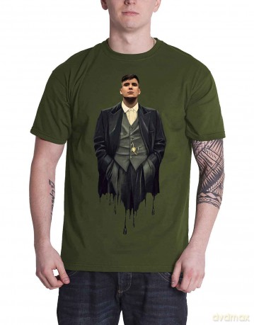 Peaky Blinders: Unisex T-Shirt: Dripping Tommy (Green) (Small)