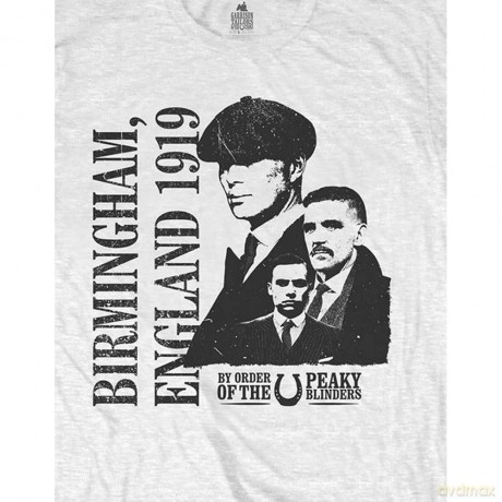 Peaky Blinders: Unisex T-Shirt: England 1919 (White) (Medium)