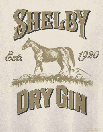 Peaky Blinders: Unisex T-Shirt: Shelby Dry Gin (Natural) (X-Large)
