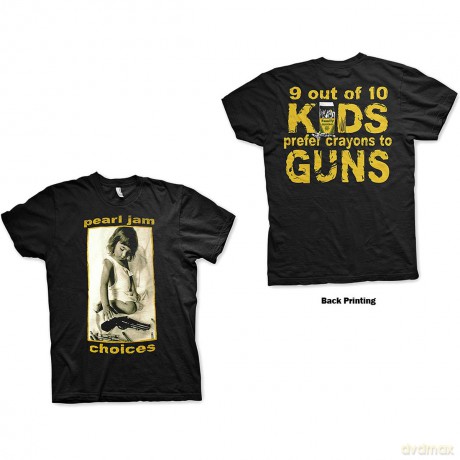 Pearl Jam: Unisex T-Shirt: Choices (Black) (Back Print) (Medium)