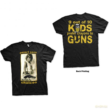 Pearl Jam: Unisex T-Shirt: Choices (Black) (Back Print) (X-Large)