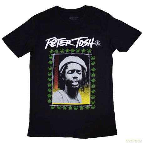 Peter Tosh: Unisex T-Shirt: Leaf Frame (Black) (Medium)
