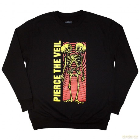 Pierce The Veil: Unisex Sweatshirt: Wavy Skeleton (Black) (Medium)