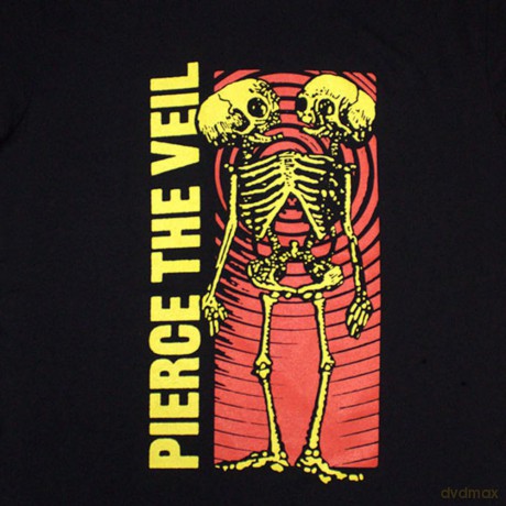 Pierce The Veil: Unisex T-Shirt: Wavy Skeleton (Black) (Small)