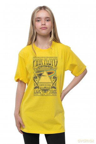 Pink Floyd: Kids T-Shirt: Carnegie Hall Poster (Yellow) (9-10 Years)