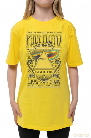 Pink Floyd: Kids T-Shirt: Carnegie Hall Poster (Yellow) (9-10 Years)