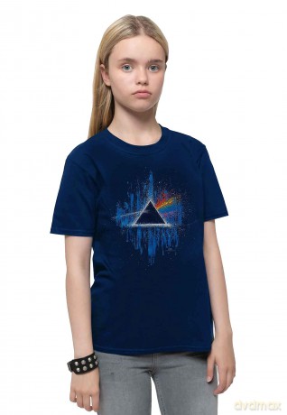 Pink Floyd: Kids T-Shirt: Dark Side of The Moon Blue Splatter (Navy Blue) (9-10 Years)