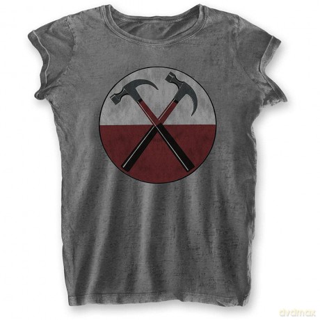 Pink Floyd: Ladies Burnout T-Shirt: The Wall Hammers (Charcoal Grey) (XX-Large)