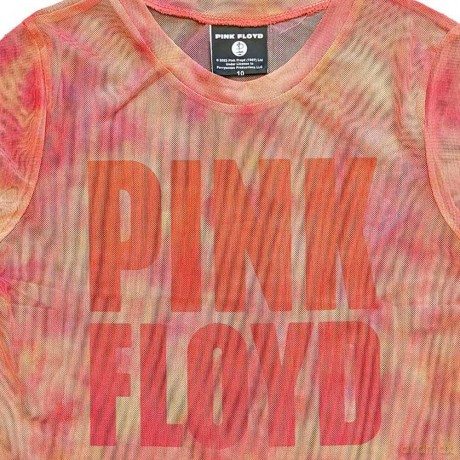 Pink Floyd: Ladies Crop Top: Stacked Logo (Pink) (Mesh) (X-Small)