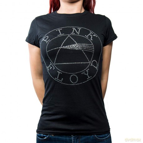 Pink Floyd: Ladies Fashion Tee: Circle Logo with Rhinestone Application (XX-Large)