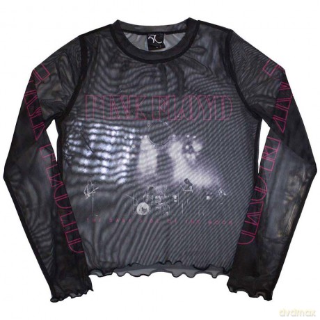 Pink Floyd: Ladies Long Sleeve Crop Top: Live Band (Black) (Mesh) (Large)