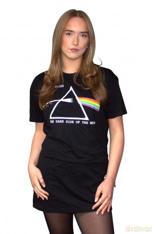 Pink Floyd: Ladies T-Shirt Dress: Dark Side Of The Moon Courier (Black) (Medium)