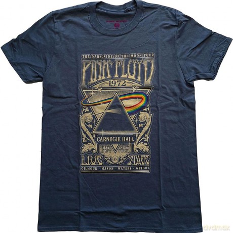 Pink Floyd: Ladies T-Shirt: Carnegie Hall Poster (Navy Blue) (X-Small)