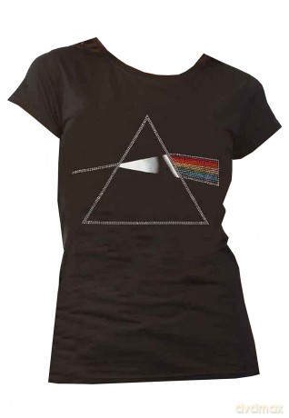 Pink Floyd: Ladies T-Shirt: Dark Side of the Moon (Black) (Embellished) (Medium)