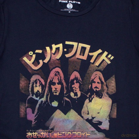Pink Floyd: Ladies T-Shirt: Japan Poster (Navy Blue) (Large)