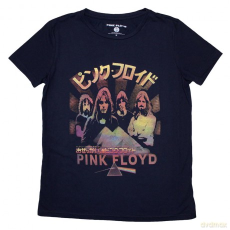 Pink Floyd: Ladies T-Shirt: Japan Poster (Navy Blue) (Medium)